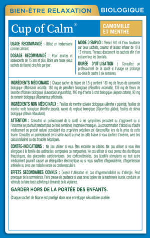Tisane biologique Cup of Calm® Ingredients & Info