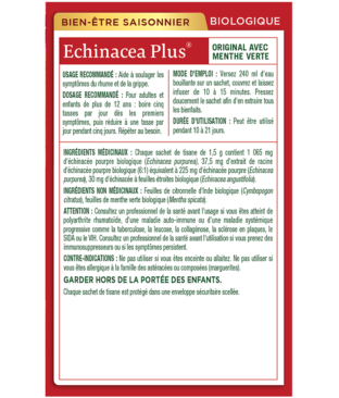 Tisane biologique Echinacea Plus® Ingredients & Info