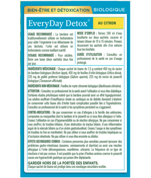 Tisane biologique EveryDay Detox® au citron Ingredients & Info